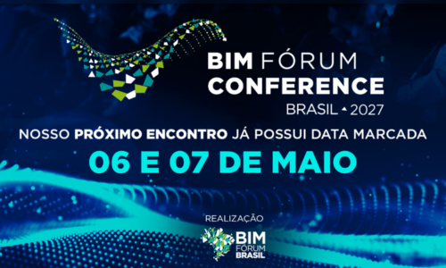 Banner oficial anunciando a data de realização da BIM Fórum Conference 2027 em São Paulo