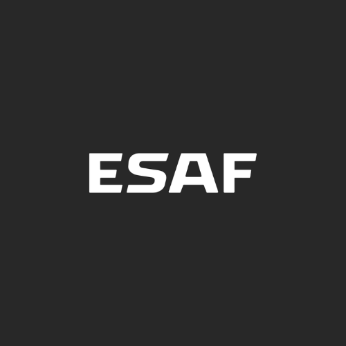 Logotipo oficial da empresa Esaf Esquadrias de alumínio e aço.